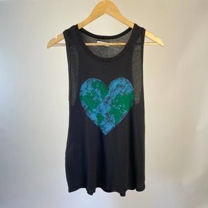 Lauren Moshi Black Earth Heart Tank